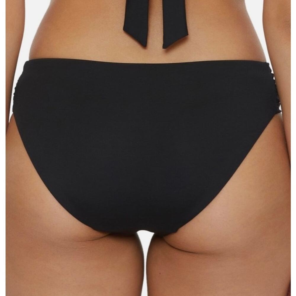 Becca Black Muse Side Ruched Hipster Bikini Bottom L NWT - Picture 3 of 7